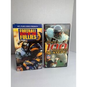 NFL Films VHS Lot Football Best of the Follies & 100‎ Toughest Players Vintage